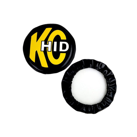 KC HiLiTES 8in. Round Soft Cover HID (Pair) - Black w/Yellow Brushed KC Logo - 5818