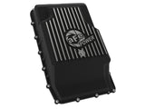 aFe 17-24 Ford F-150 10R60/10R80 Pro Series Rear Transmission Pan Black w/ Machined Fins - 46-71330B