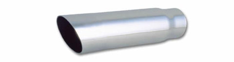 Vibrant 3.5in Round SS Truck/SUV Exhaust Tip (Single Wall Angle Cut) - 3in inlet 11in long - 1561