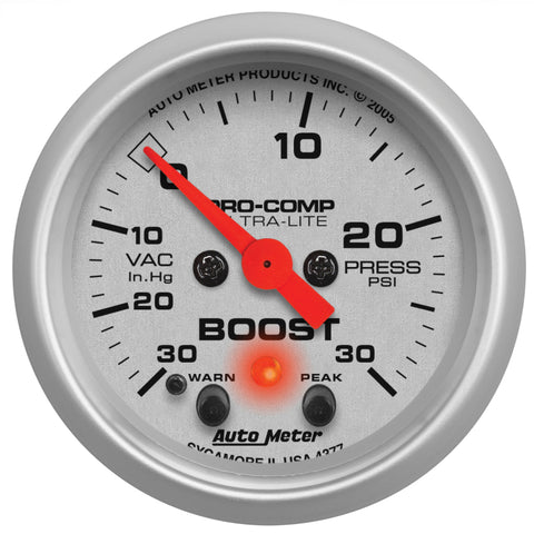 Autometer Ultra-Lite 52mm 30 PSI Electronic Boost Gauge - 4377