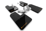 Rally Armor 21-25 Ford Bronco (Plstc Bmpr + RR - NO Rptr/Sprt) Blk Mud Flap w/Cy Orange Logo - MF85-RR-PL-COR