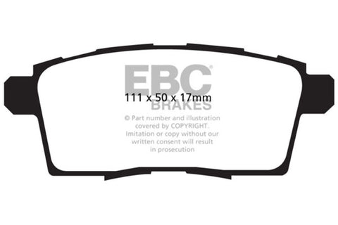 EBC 06-08 Ford Edge 3.5 2WD Extra Duty Rear Brake Pads - ED91795
