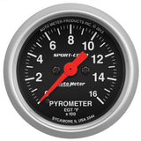 Autometer Sport-Comp 52mm 0-1600 Deg F Electronic EGT Gauge Kit - 3344