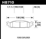Hawk 11-13 Ford Explorer/12-13 Taurus SHO / 12-13 Lincoln MKS/MKT HPS Front Street Brake Pads - HB710F.706