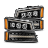 AlphaRex 03-06 Chevy Silverado 1500/2500HD/3500HD/Avalanche Black NOVA LED Proj Headlights - 880256
