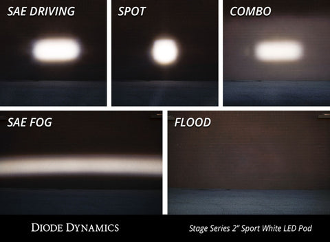 Diode Dynamics Stage Series 2 In LED Pod Sport - White Flood Standard ABL (Pair) - DD6393P