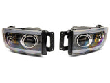 Raxiom 02-05 Dodge RAM 1500 LED Projector Headlights w/ SEQL LED Bar- Blk Housing (Clear Lens) - R131478