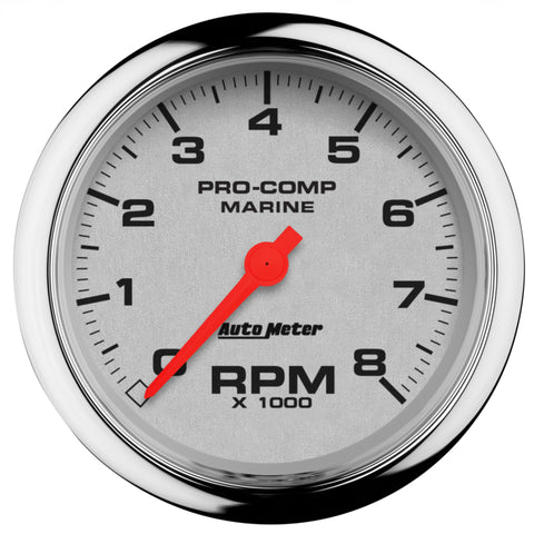 Autometer Marine Chrome Ultra-Lite 3-3/8in 8k RPM Tachometer Gauge - 200779-35