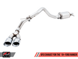 AWE Tuning 2019+ Ford Ranger 0FG Performance Exhaust System w/Chrome Silver Tips & Bash Guard - 3015-22072