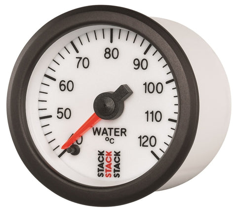 Autometer Stack 52mm 40-120 Deg C 1/8in NPTF Male Pro Stepper Motor Water Temp Gauge - White - ST3357