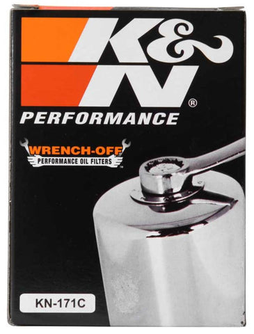 K&N Harley-Davidson / Buell 3in OD x 4.063in H Chrome Oil Filter - KN-171C