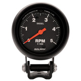 Autometer Z-Series 2-5/8in 5K RPM Diesel Pedestal Tachometer Gauge - 2888