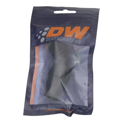 DeatschWerks 8AN Female Swivel 45-Degree Hose End PTFE (Incl 1 Olive Insert) - Anodized Matte Black - 6-02-0855-B