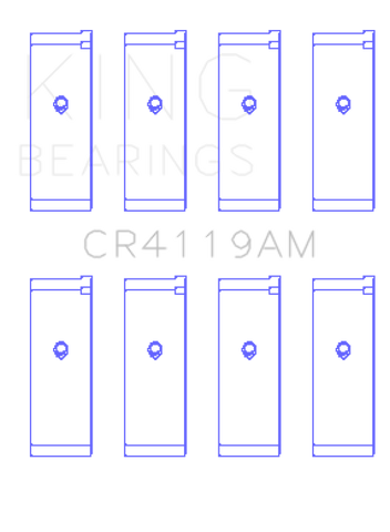 King Engine Bearings Mitsubishi 4G93/Sohc (Size +0.50mm) Connecting Rod Bearing Set - CR4119AM0.5