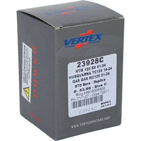 Vertex Piston 01-16 KTM 125 EXC 125cc Cast Replica Piston Kit - 23928C