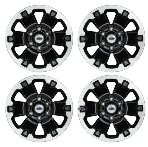 Ford Racing 19-21 Ranger 18x8in 4 Wheel Kit w/TPMS - Gloss Black w/ Machined Face - M-1007K-DC18X8BMF