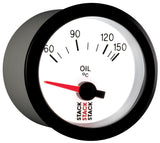 Autometer Stack 52mm 60-150 Deg C M10 Male Electric Oil Temp Gauge - White - ST3259
