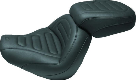 Mustang 18-21 Harley Fat Bob Standard Touring Solo Seat Trapezoid- Black - 75887