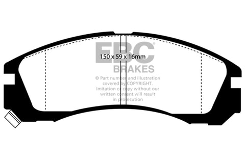 EBC 98-02 Dodge B150 B1500 Cargo 1500 Van 1/2 Ton Yellowstuff Rear Brake Pads - DP4954R