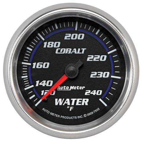 Autometer Cobalt 66mm 120-240 Degree F Mechanical Water Temperature Gauge - 7932