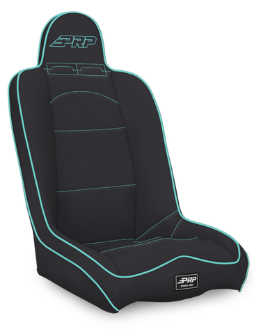 PRP Daily Driver High Back Suspension Seat- Black/Teal Vinyl - A140110-201-238