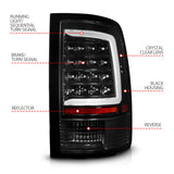 ANZO 09-18 Dodge Ram 1500 Full LED Taillights w/ Sequential Black Housing/Clear Lens - 311452