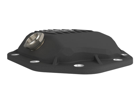 aFe 19-25 GM Trucks Front Diff Cover - Black w/ Machined Fins - 46-71430B