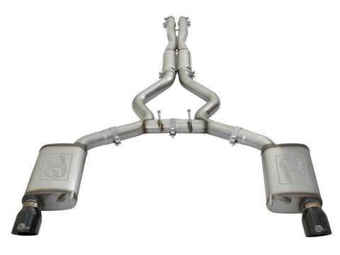aFe MACHForce XP 3in 304 SS Loud Tone Cat-Back w/ Black Tips 15-17 Ford Mustang V6-3.7L/V8-5.0L - 49-33087-B