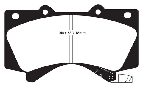 EBC 08+ Lexus LX570 5.7 Greenstuff Front Brake Pads - DP61815
