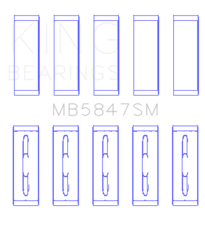 King Ford Powerstroke 6.7L Diesel (0.25 Oversized) OS +.040 Crankshaft Main Bearing Set - MB5847SM0.25