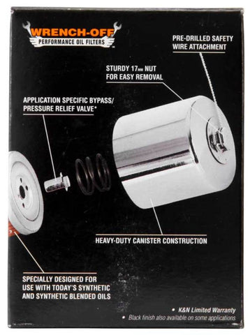 K&N Harley-Davidson 3in OD x 4.063in H Chrome Oil Filter - KN-170C