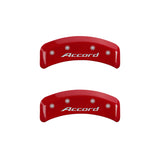 MGP 4 Caliper Covers Engraved Front Accord Engraved Rear Accord Red finish silver ch - 20130SACCRD