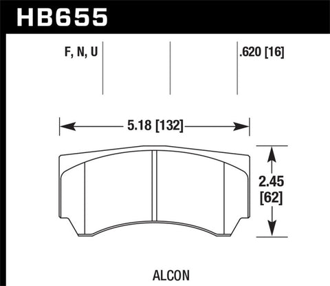 Hawk Alcon RC4498X600 Street HP Plus Brake Pads - HB655N.620