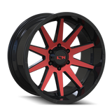 ION Type 143 20x9 / 8x170 BP / 18mm Offset / 125.2mm Hub Gloss Black/Red Machined Wheel - 143-2970BTR18