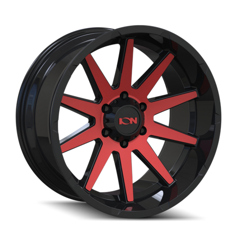 ION Type 143 20x9 / 8x170 BP / 18mm Offset / 125.2mm Hub Gloss Black/Red Machined Wheel - 143-2970BTR18