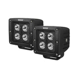 Westin HyperQ LED Auxiliary Lights 3in x 3in cube 20w Flood - Black - 09-12205B-PR