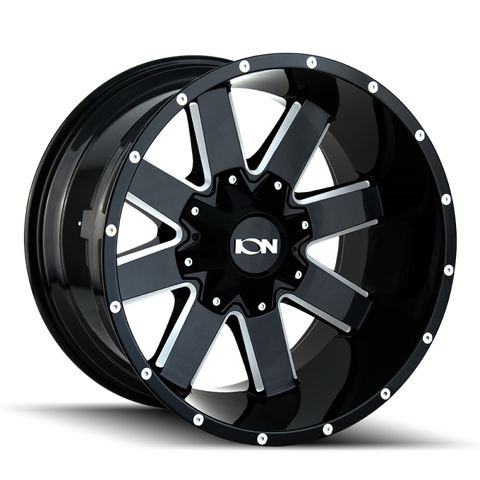 ION Type 141 20x10 / 8x180 BP / -19mm Offset / 124.1mm Hub Gloss Black Milled Wheel - 141-2178M