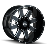 ION Type 141 20x9 / 8x180 BP / 18mm Offset / 124.1mm Hub Gloss Black Milled Wheel - 141-2978M18