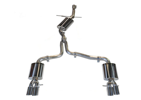 AWE Tuning Audi B8 A4 Touring Edition Exhaust - Quad Tip Polished Silver Tips - Does Not Fit Cabrio - 3015-42018