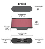 K&N Universal Air Filter Carbon Fiber Top 12in Flange ID x .875in Flange Length x 5.75in Height - RF-1050