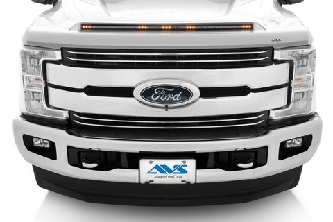 AVS 17-22 Ford F-250 / F-350 / F-450 Aeroskin Hood Shield Color Match w/ lights - Oxford White - 753135-Z1