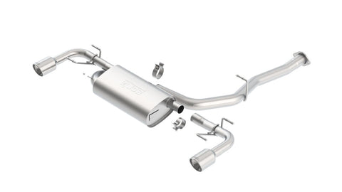 Borla 03-09 Mazda RX-8 1.3L Single Round Rolled Angle-Cut Cat-Back Exhaust - 1014015