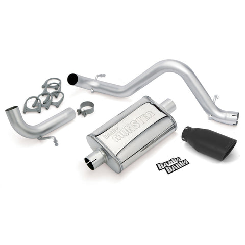 Banks Power 12-15 Jeep 3.6L Wrangler (All) - 2dr Monster Exh Sys - SS Single Exh w/ Black Tip - 51342-B