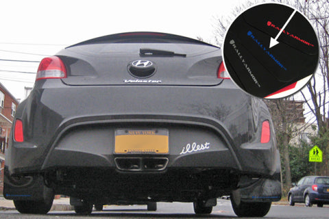 Rally Armor 12-18 Hyundai Veloster Black UR Mud Flap w/ Blue Logo - MF24-UR-BLK/BL