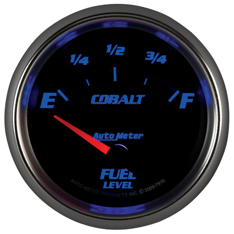 Autometer Cobalt 66.7mm 240-33 ohms Short Sweep Electronic Fuel Level Gauge - 7916