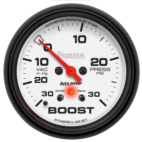 AutoMeter Gauge Vac/Boost 2-5/8in. 30Inhg-30PSI Digital Stepper Motor Phantom - 5877