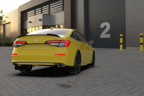 Rally Armor 22-26 Honda Civic/Civic Si/Sport Black UR Mud Flap w/White Logo - MF90-UR-BLK/WH
