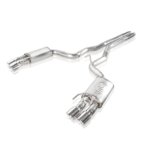 Stainless Works 2018+ Ford Mustang GT 3in Redline Series Catback H-Pipe w/Active Valves & Quad Tips - M18CBHFCV