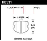 Hawk 10-12 Chevy Corvette Grand Sport / 06-12 Corvette Z06 Front DTC-70 Race Brake Pads - HB531U.570