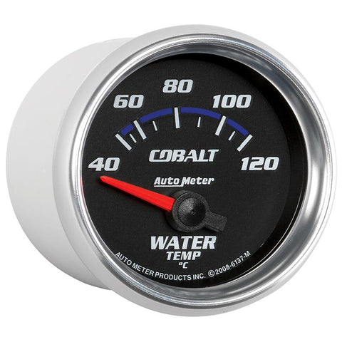 Autometer Cobalt 52mm Short Sweep Electronic 40-120 Deg C Water Temperature Gauge - 6137-M